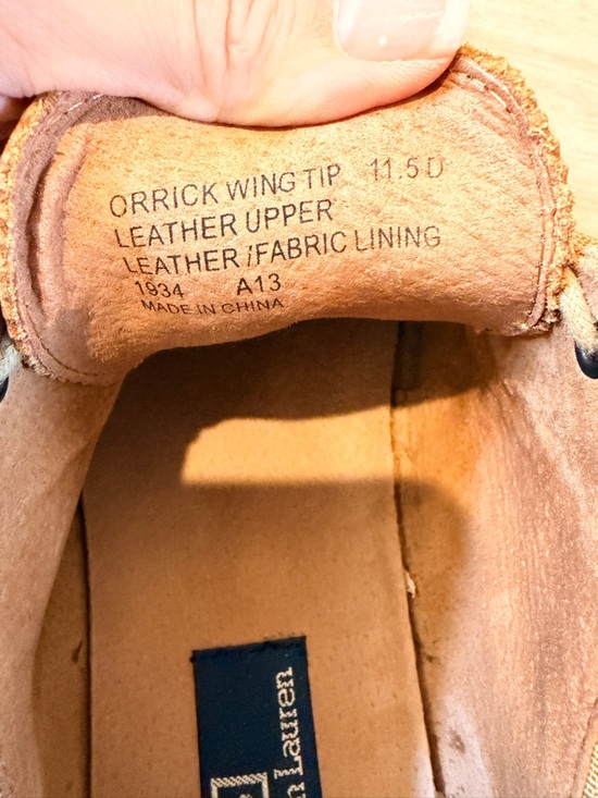 Polo Ralph Lauren Orrick Wing Tip Oxfords Brown Leather Shoes - Size 11.5D main image 7